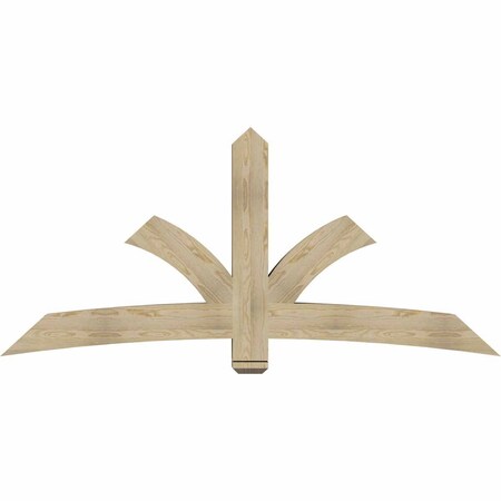 Ekena Millwork Davenport Rough Sawn Timber Gable Bracket, Douglas Fir, 84"W x 38"H x 6"D x 6"F, 11/12 Pitch GBW084X38X0606DAV00RDF